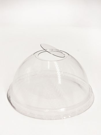 Coperchio in R-PET a cupola con foro per Art. 062300,062002,062102 e 062202 Conf. 500 pezzi